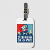 Étiquette À Bagage Donald Trump Middle Finger Biden Harris America Re (Devant Vertical)