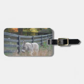 Étiquette À Bagage Donkey dans un champ d'automne (Devant horizontal)