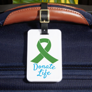Étiquette À Bagage Donnez personnalisable bleu et vert de la vie