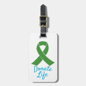 Étiquette À Bagage Donnez personnalisable bleu et vert de la vie (Devant Vertical)