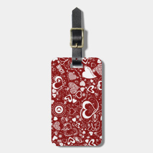 Étiquette À Bagage Doodles d'amour du coeur