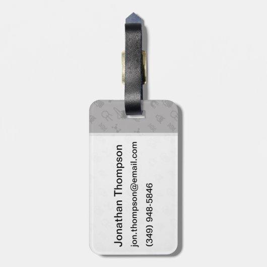 Étiquette À Bagage Doodles De L'Espace Et De La Science (Dos Vertical)