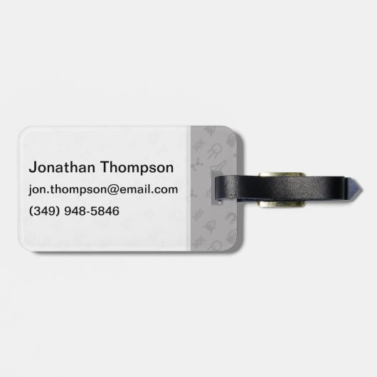 Étiquette À Bagage Doodles De L'Espace Et De La Science (Dos horizontal)