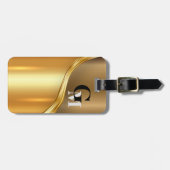 Étiquette À Bagage D'or moderne personnalisé de sembler de luxe (Devant horizontal)