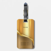 Étiquette À Bagage D'or moderne personnalisé de sembler de luxe (Dos Vertical)