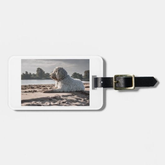 Étiquette À Bagage doré sur la plage (Devant horizontal)