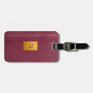 Étiquette À Bagage Dossier à l'aspect cuir rouge