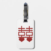 Étiquette À Bagage Double Bonheur Chinois Marié Mariage (Dos Vertical)