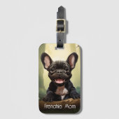 Étiquette À Bagage 😍Douce petite Frenchie dans une forêt (Devant Vertical)
