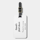 Étiquette À Bagage Douche nuptiale ajouter le nom date année merci à  (Devant Vertical)