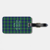 Étiquette À Bagage Douglas Official Tartan avec monogramme / nom (Dos horizontal)
