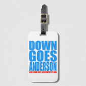 Étiquette À Bagage Down Goes Anderson (Devant Vertical)