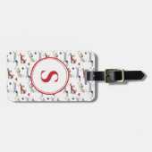 Étiquette À Bagage Doxie Merry & Bright Dachshund Noël (Devant horizontal)