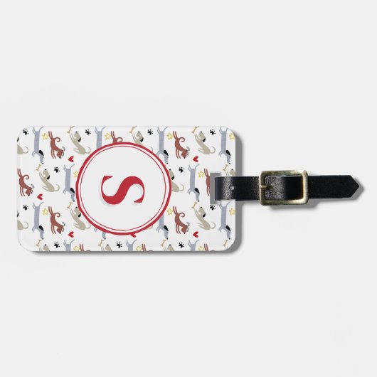 Étiquette À Bagage Doxie Merry & Bright Dachshund Noël (Devant horizontal)