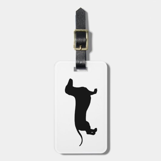 Étiquette À Bagage Doxie noir (Devant Vertical)