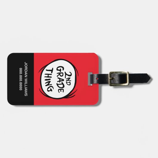 Étiquette À Bagage Dr Seuss | Thing One Thing Two - 2nd Grade Thing (Devant horizontal)