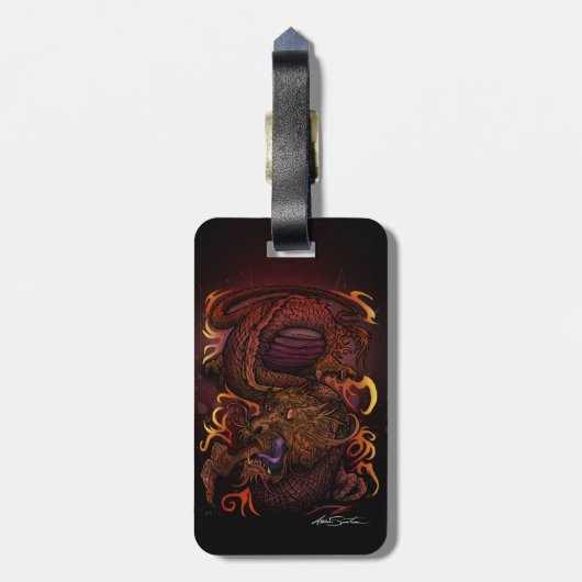 Étiquette À Bagage Dragon (conception de signature) (Dos Vertical)