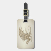 Étiquette À Bagage Dragon de mosaïque Extraordinaire Golden (Devant Vertical)