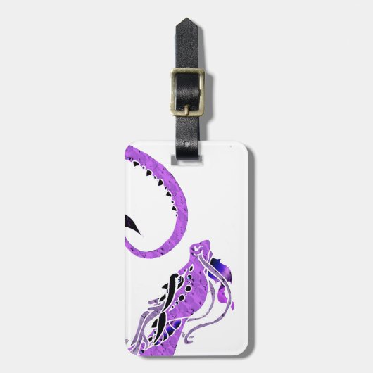 Étiquette À Bagage Dragon enroulé pourpre (Devant Vertical)