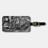 Étiquette À Bagage Dragon 'initials' valise 2 côtés (Devant horizontal)