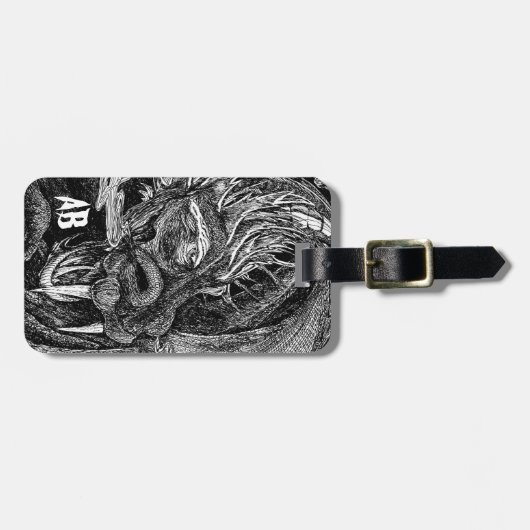 Étiquette À Bagage Dragon 'initials' valise 2 côtés (Devant horizontal)