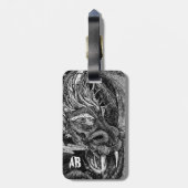 Étiquette À Bagage Dragon 'initials' valise 2 côtés (Dos Vertical)