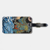 Étiquette À Bagage Dragon légendaire antique japonais oriental frais (Dos horizontal)
