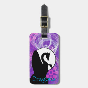 Étiquette À Bagage Dragon Moon I (Fleurs violettes)