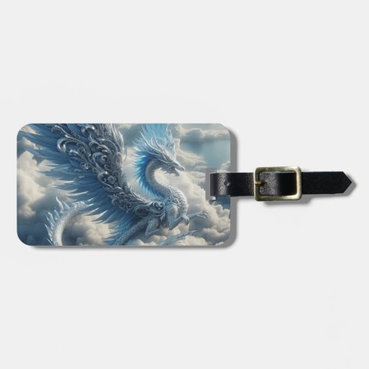 Étiquette À Bagage Dragon superbe entouré de nuages (Devant horizontal)