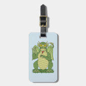 Étiquette À Bagage Dragon vert mignon (Devant Vertical)