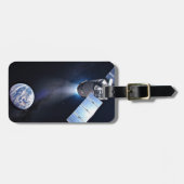 Étiquette À Bagage Dragon Xl Spacecraft Avec Planète Terre À Distance (Devant horizontal)