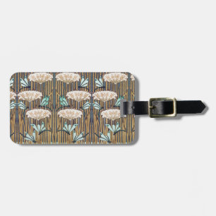 Étiquette À Bagage Dragonflies Nymphéas Marais Art Nouveau