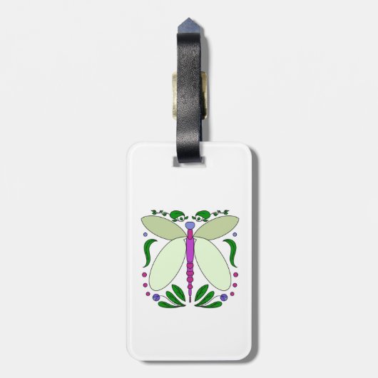 Étiquette À Bagage Dragonfly Dreams : Dessin manuel (Dos Vertical)