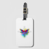 Étiquette À Bagage Dragonfly en arc-en-ciel (Devant Vertical)
