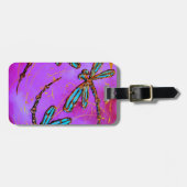 Étiquette À Bagage Dragonfly Flit Electrique rose (Devant horizontal)