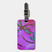 Étiquette À Bagage Dragonfly Flit Electrique rose (Devant Vertical)