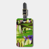 Étiquette À Bagage Dragonfly lotus and purple flower (Devant Vertical)