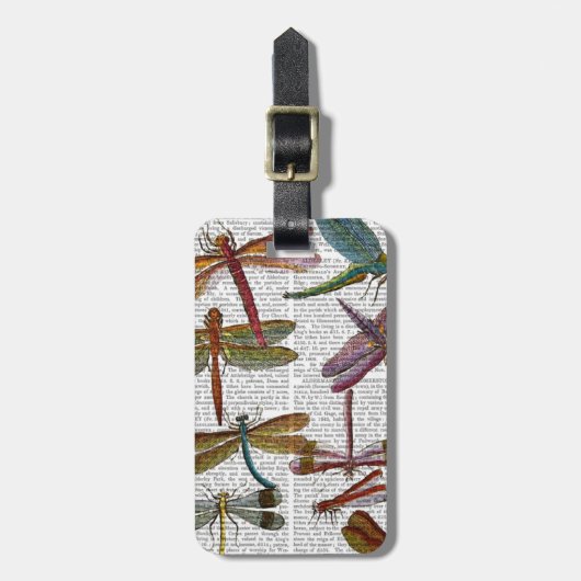 Étiquette À Bagage Dragonfly Print 3 (Devant Vertical)
