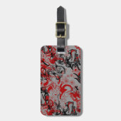 Étiquette À Bagage Dragons Grungy Art Abstrait (Devant Vertical)