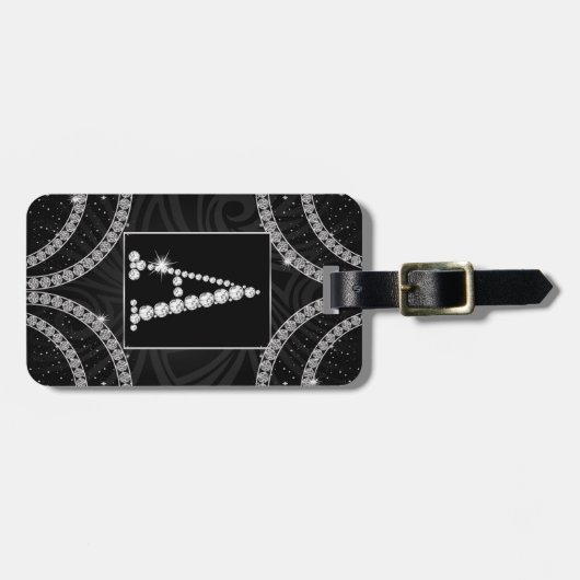 Étiquette À Bagage Drapé dans les diamants - parafez A (Devant horizontal)