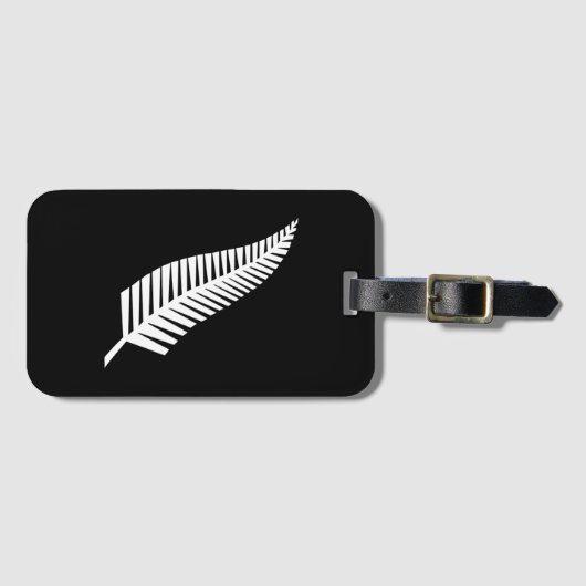 Étiquette À Bagage Drapeau à fougère argentée (NZ) (Devant Horizontal)