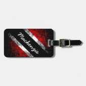 Étiquette À Bagage Drapeau à motif de points de Trinité-et-Tobago et  (Devant horizontal)