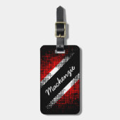 Étiquette À Bagage Drapeau à motif de points de Trinité-et-Tobago et  (Devant Vertical)