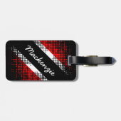 Étiquette À Bagage Drapeau à motif de points de Trinité-et-Tobago et  (Dos horizontal)