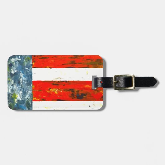 Étiquette À Bagage Drapeau Abstrait américain (Devant horizontal)