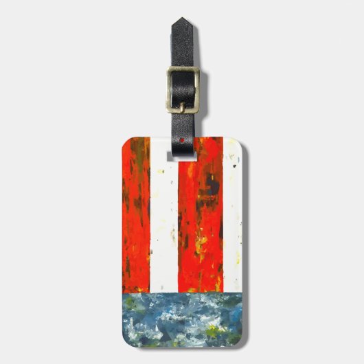 Étiquette À Bagage Drapeau Abstrait américain (Devant Vertical)