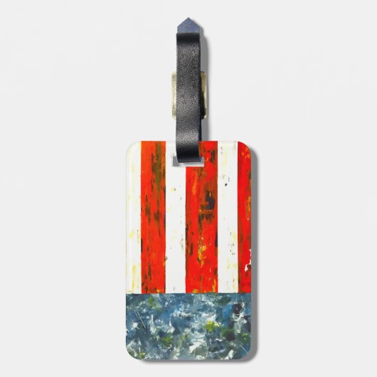 Étiquette À Bagage Drapeau Abstrait américain (Dos Vertical)