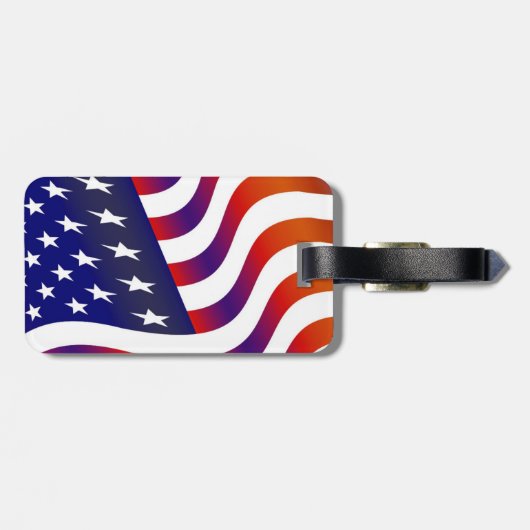 Étiquette À Bagage Drapeau américain (Dos horizontal)
