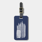Étiquette À Bagage Drapeau américain à vélo (Devant Vertical)