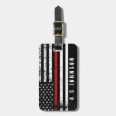 Étiquette À Bagage Drapeau américain affligé dénommé par (Devant Vertical)